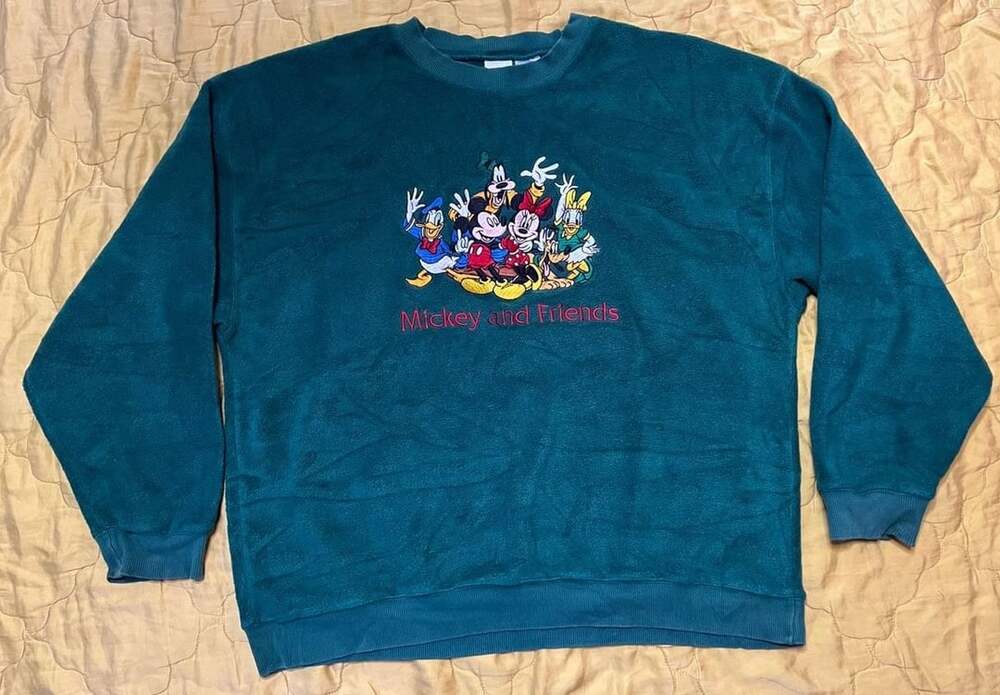 The Disney Store Mickey and Friends Fleece Sweatshirt Size XL Green